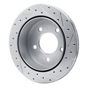 Dodge Ram 1500 Van Brake Rotor (1) - Rear Left - R1 Concepts - Drilled & Slotted - Silver - 2003